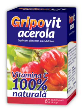Gripovit Acerola 60 comprimate de supt » Pret 26,90Lei • Puterea Plantelor